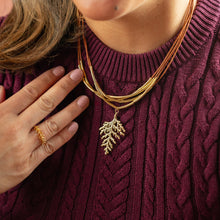 Load image into Gallery viewer, Cypress Leaf Necklace with Cotton Cords