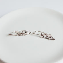 Load image into Gallery viewer, lavender earrings silver and rhodium