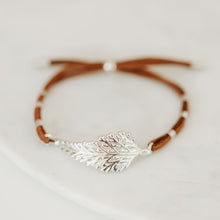 Load image into Gallery viewer, Fern Leaf with Vegetable Suede Bracelet