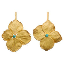 Load image into Gallery viewer, Long Hydrange and Emerald Earrings
