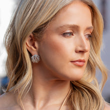 Load image into Gallery viewer, Lemon Cypress earrings silver rhodium sustainable jewelry
