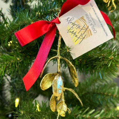 Mistletoe Ornament in 24-Karat Gold