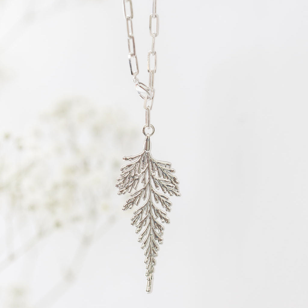 Fern Long Chain Necklace | Real Fern in 18K Gold – CARLA SHAW
