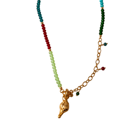 Pearl Pepper Necklace with Multicolor Crystals